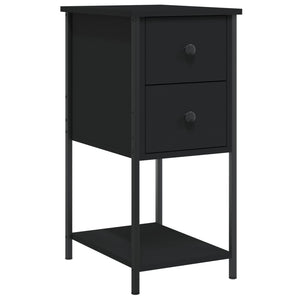 Nachttische Schwarz Holz 2er-Set