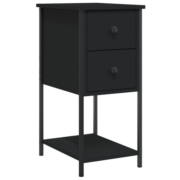 Nachttische Schwarz Holz 2er-Set