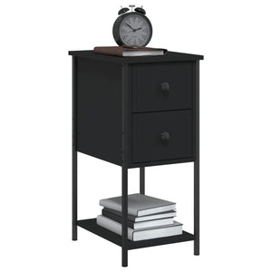 Nachttische Schwarz Holz 2er-Set