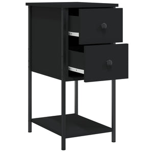 Nachttische Schwarz Holz 2er-Set