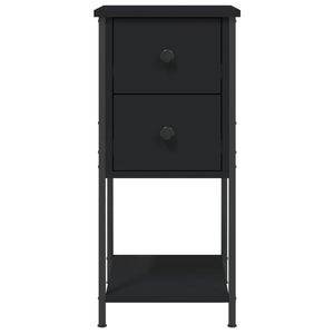 Nachttische Schwarz Holz 2er-Set