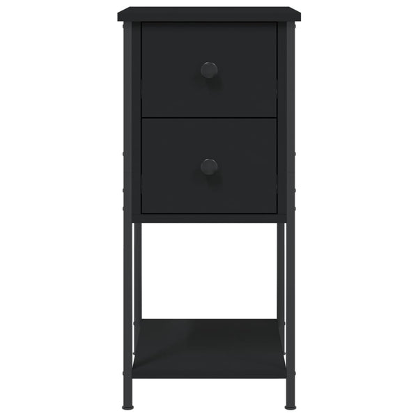 Nachttische Schwarz Holz 2er-Set