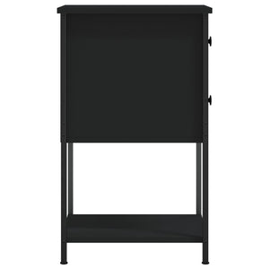 Nachttische Schwarz Holz 2er-Set