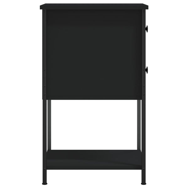 Nachttische Schwarz Holz 2er-Set
