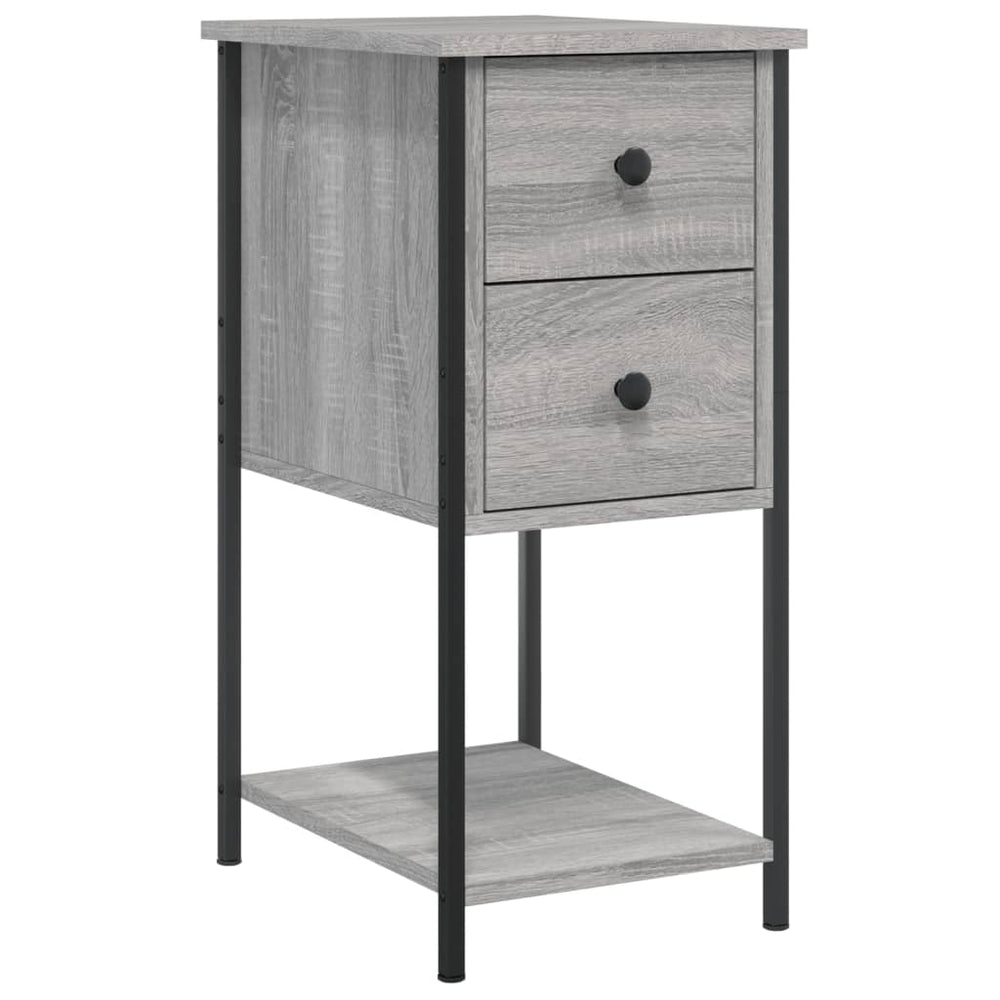 vidaXL Nightstand Gray Sonoma 32x42x70 cm Engineered Wood