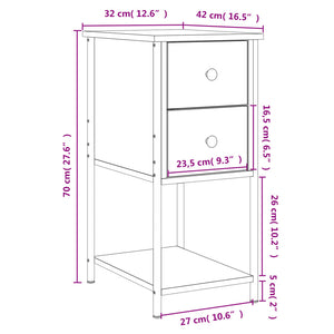 Nachttisch Grau Sonoma 32x42x70 cm