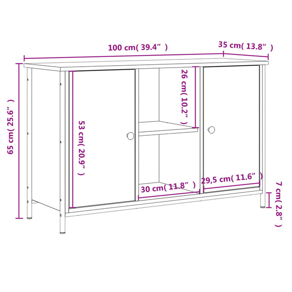 Schwarzer TV-Schrank 100 cm