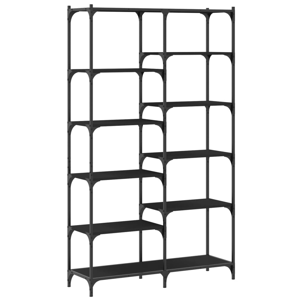 vidaXL Bibliothèque noire 100x32x170 cm Bois d'ingénierie et fer