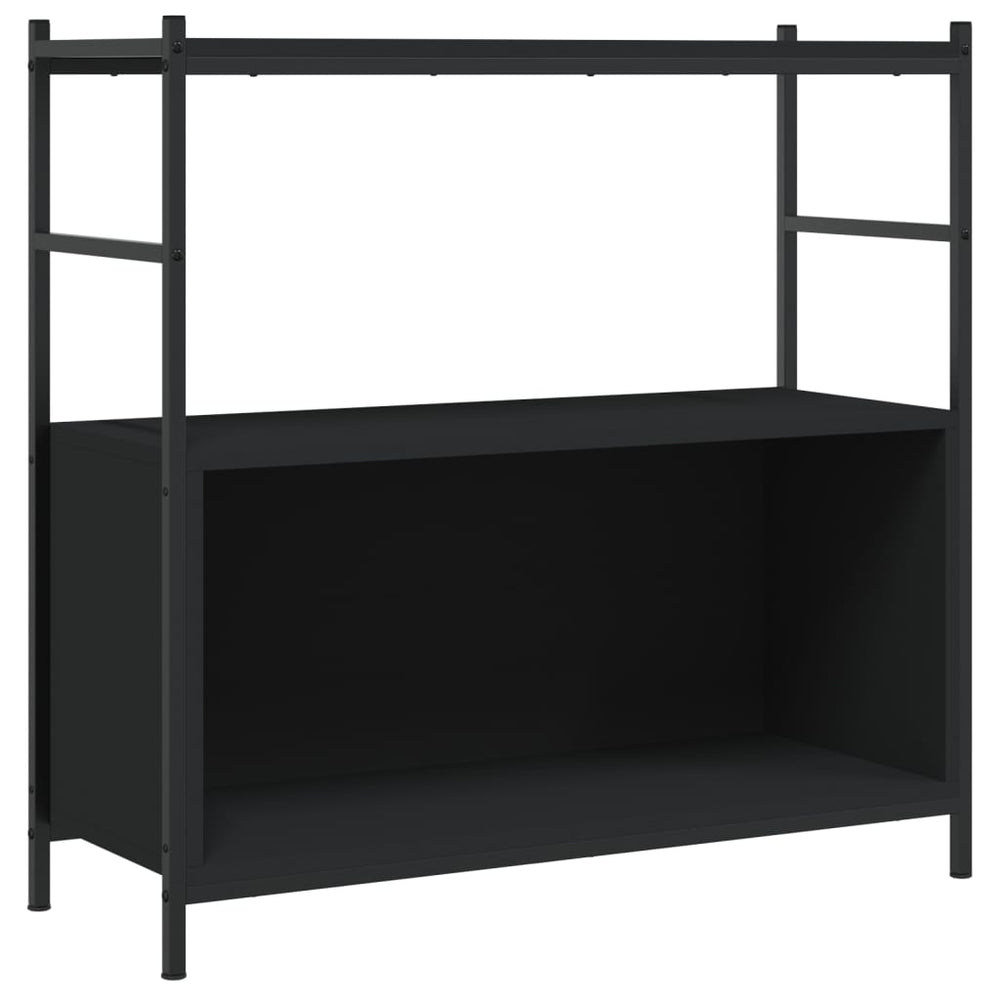 vidaXL Bibliothèque noire 80x30x78,5 cm Bois d'ingénierie et fer