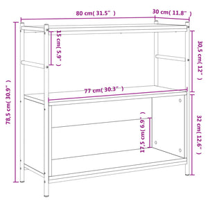 Schwarzes Bücherregal 80 cm