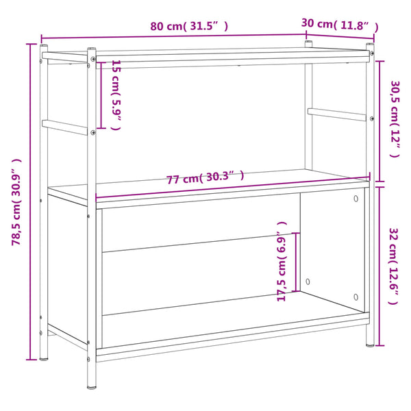 Bücherregal Sonoma Eiche 80 cm