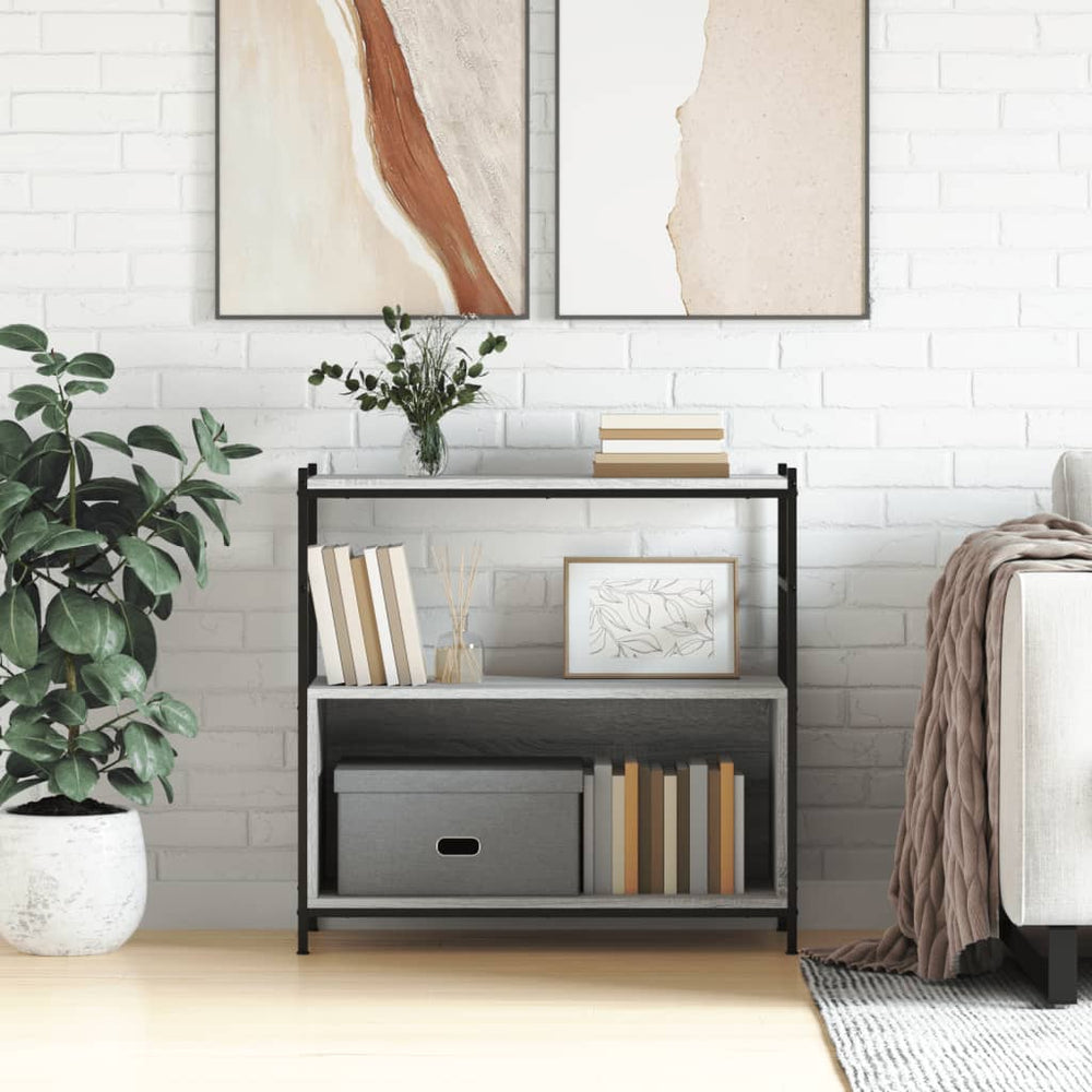 vidaXL Bibliothèque gris Sonoma 80x30x78,5 cm bois d'ingénierie et fer