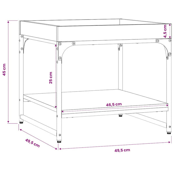 Schwarzer Couchtisch 49,5x49,5 cm