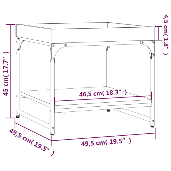 Couchtisch Grau Sonoma 49,5x49,5 cm
