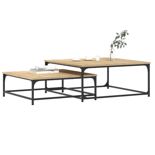 vidaXL Tables gigognes 2 pcs Chêne Sonoma Bois d'ingénierie