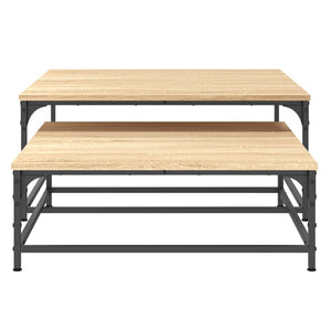 vidaXL Tables gigognes 2 pcs Chêne Sonoma Bois d'ingénierie