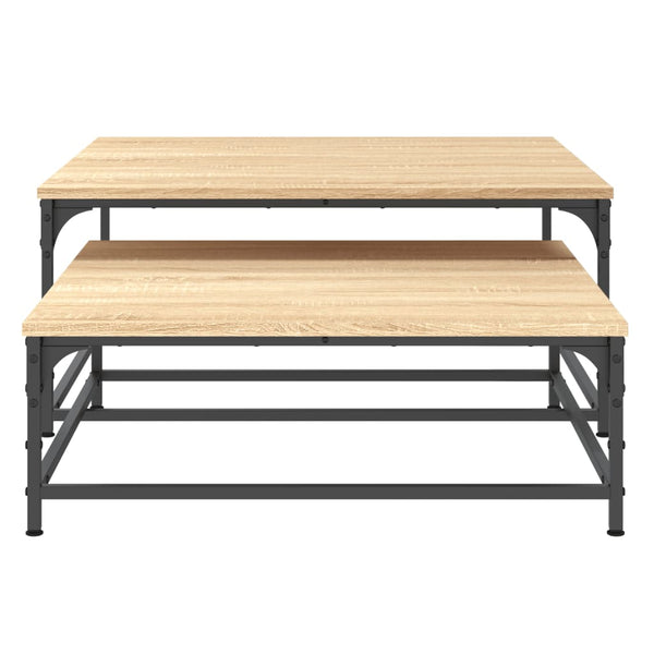 vidaXL Tables gigognes 2 pcs Chêne Sonoma Bois d'ingénierie