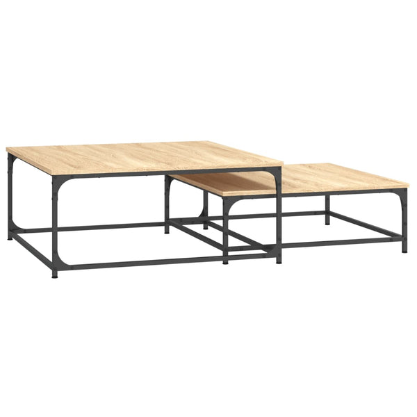 vidaXL Tables gigognes 2 pcs Chêne Sonoma Bois d'ingénierie