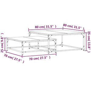 vidaXL Tables gigognes 2 pcs Chêne Sonoma Bois d'ingénierie