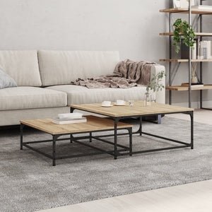 vidaXL Tables gigognes 2 pcs Chêne Sonoma Bois d'ingénierie