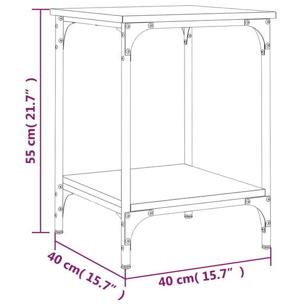 vidaXL Table basse marron aspect chêne 40x40x55 cm Bois d'ingénierie