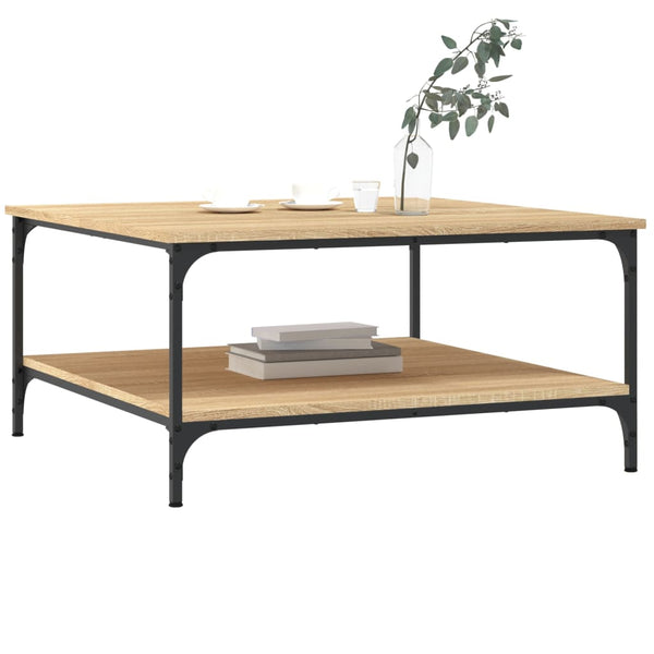 vidaXL Table basse chêne Sonoma 80x80x40 cm aggloméré