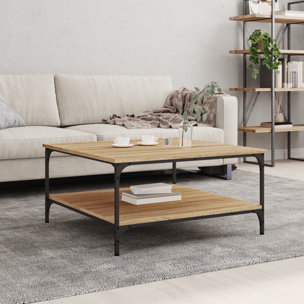 vidaXL Table basse chêne Sonoma 80x80x40 cm aggloméré