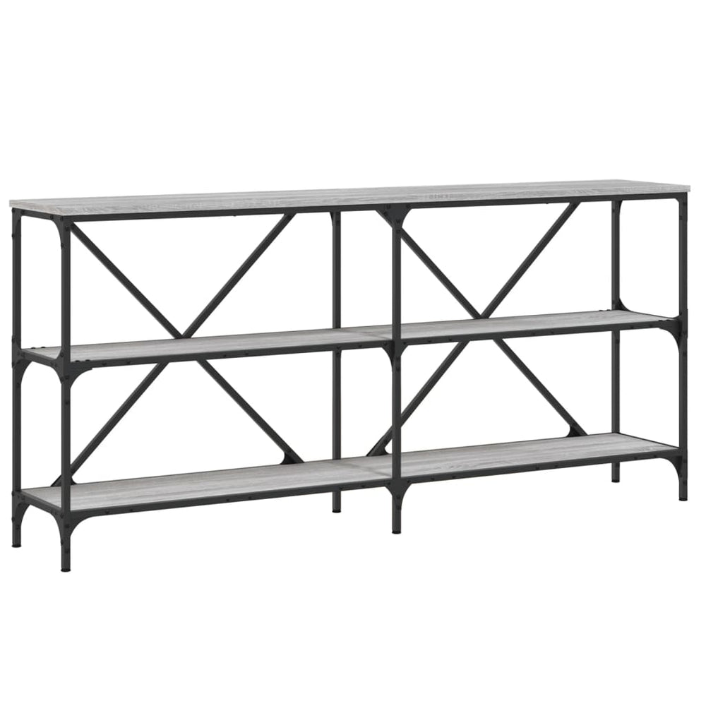 vidaXL Table console gris sonoma 160x30x75 cm Aggloméré et fer