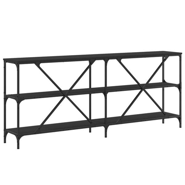 Schwarzer Konsolentisch 180 cm mit Eisenrahmen