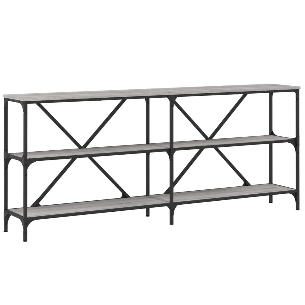 vidaXL Console gris Sonoma 180x30x75 cm en bois d'ingénierie et fer