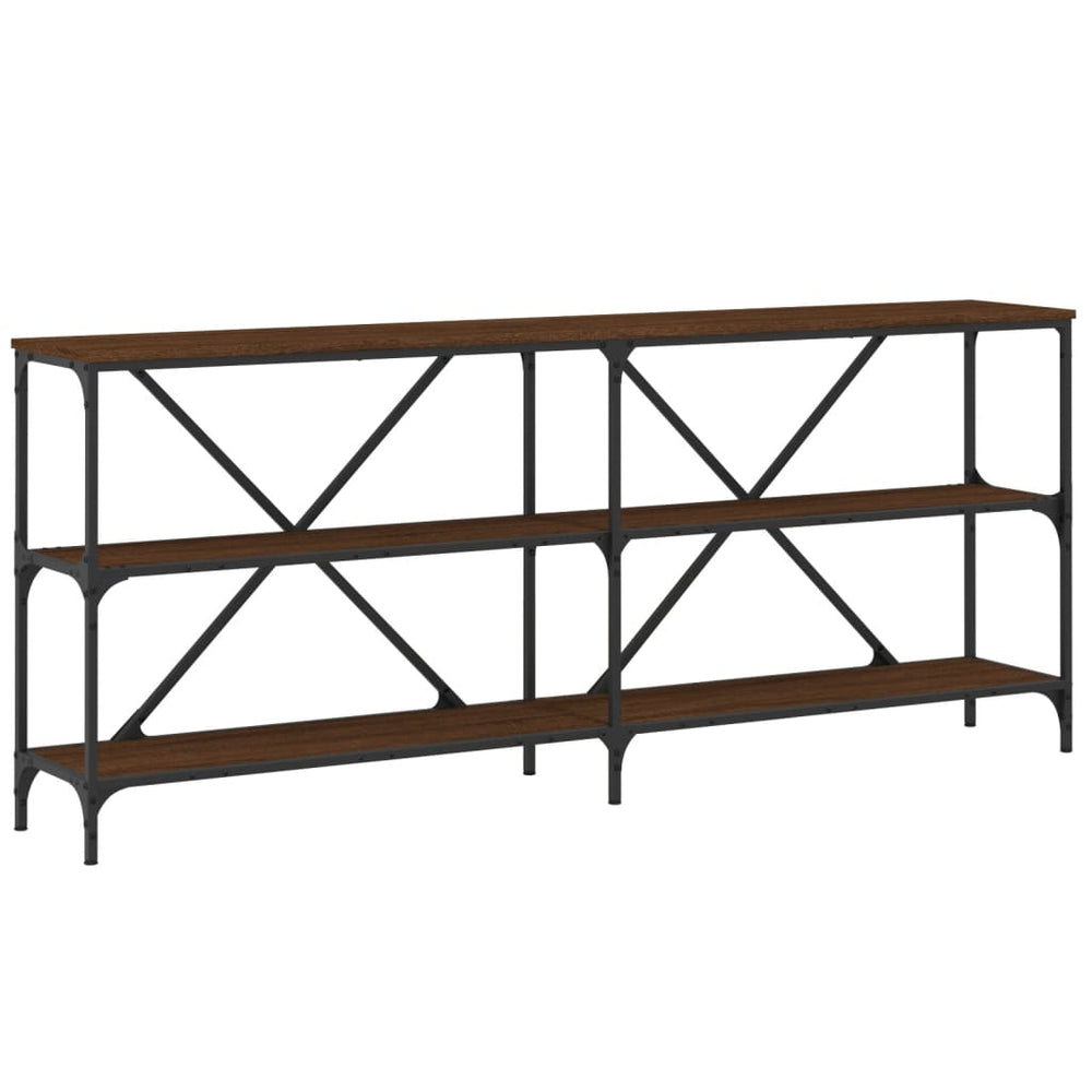 vidaXL Console Marron Chêne 180x30x75 cm Bois d'ingénierie et Fer