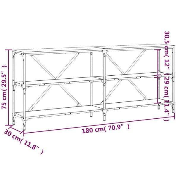 Konsolentisch Braun Eiche 180 cm