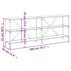 Schwarzer Konsolentisch 200 cm