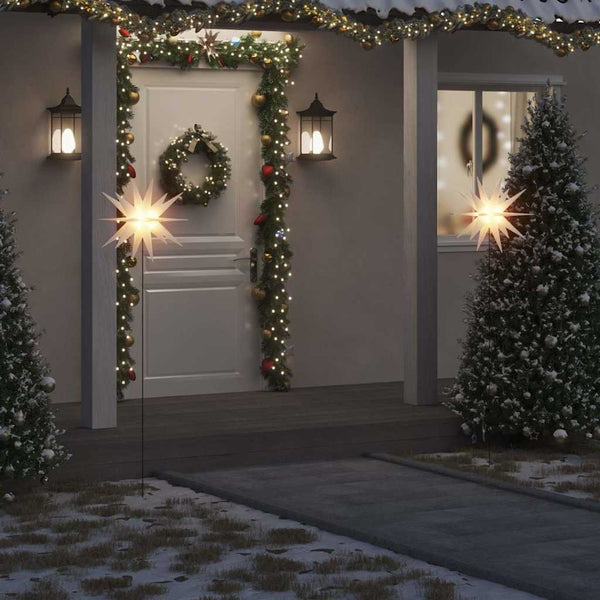 LED Weihnachtssterne mit Erdspießen, 3er Set