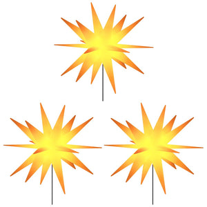 LED Weihnachtssterne mit Erdspießen, 3er Set