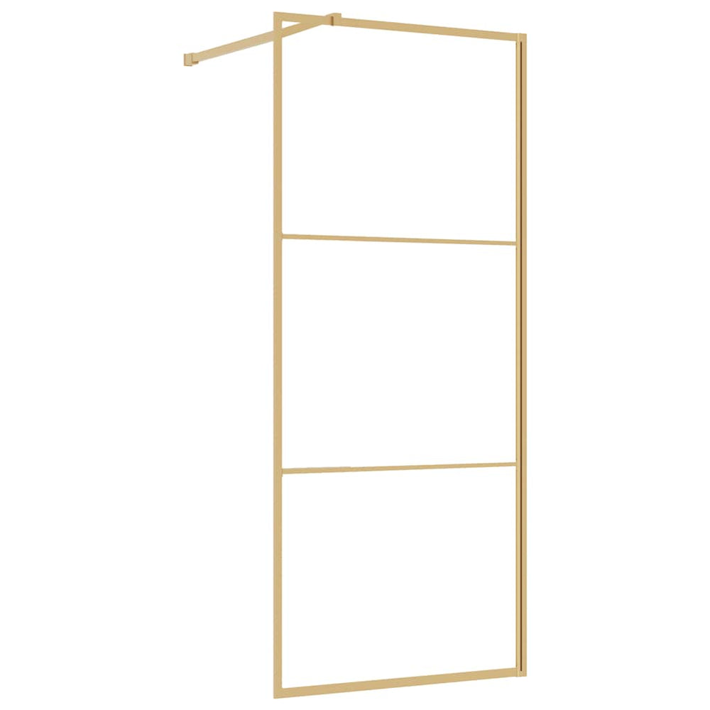 Duschwand für Begehbare Dusche mit ESG Klarglas Golden 80x195cm
