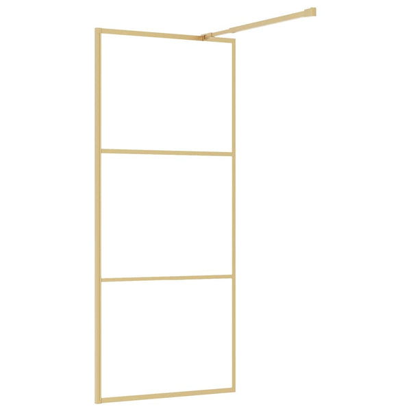 Duschwand für Begehbare Dusche mit ESG Klarglas Golden 90x195cm