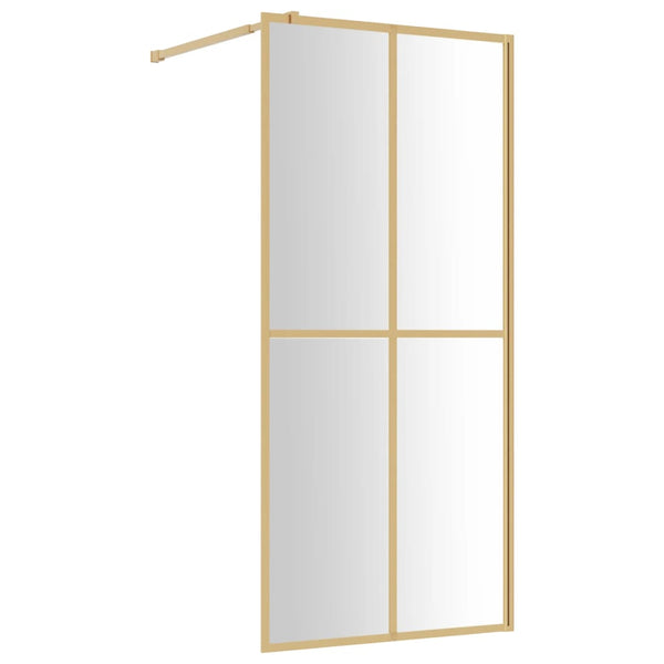 Duschwand für Begehbare Dusche mit ESG Klarglas Golden 90x195cm