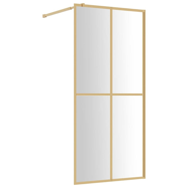 Duschwand für Begehbare Dusche ESG Klarglas Golden 100x195cm