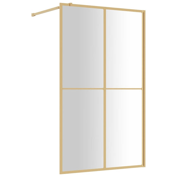 Duschwand für Begehbare Dusche ESG Klarglas Golden 118x195cm