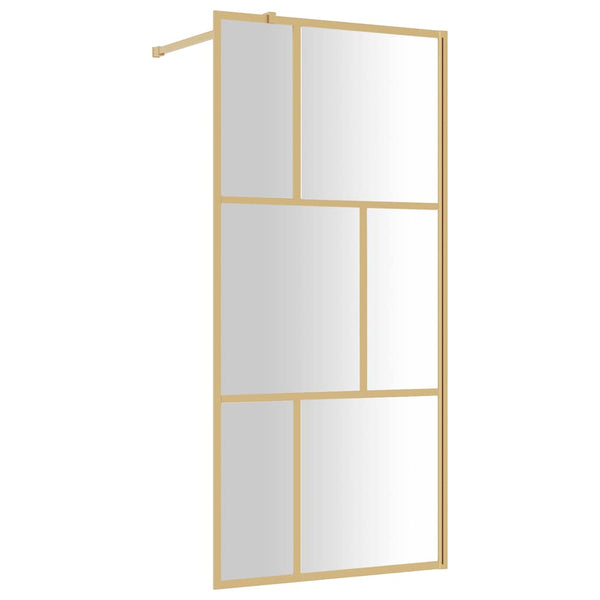 Duschwand für Begehbare Dusche mit ESG Klarglas Golden 80x195cm