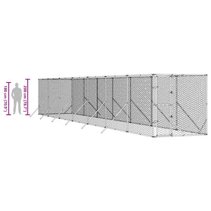 Verzinkter Outdoor-Hundezwinger 2x14x2 m