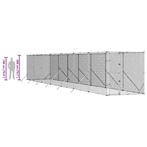 Verzinkter Outdoor-Hundezwinger 2x14x2 m