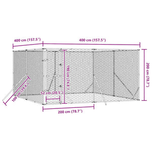 Outdoor Hundezwinger Verzinkt 4x4x2 m