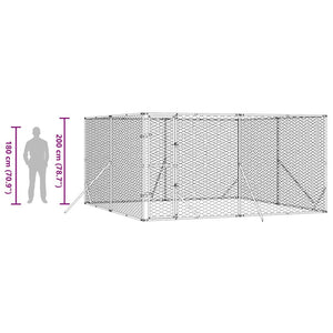 Outdoor Hundezwinger Verzinkt 4x4x2 m