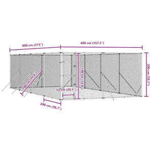 Verzinkter Outdoor-Hundezwinger 4x8x2 m