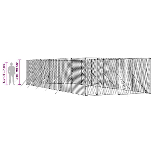 Outdoor-Hundezwinger Verzinkt 4x12x2 m