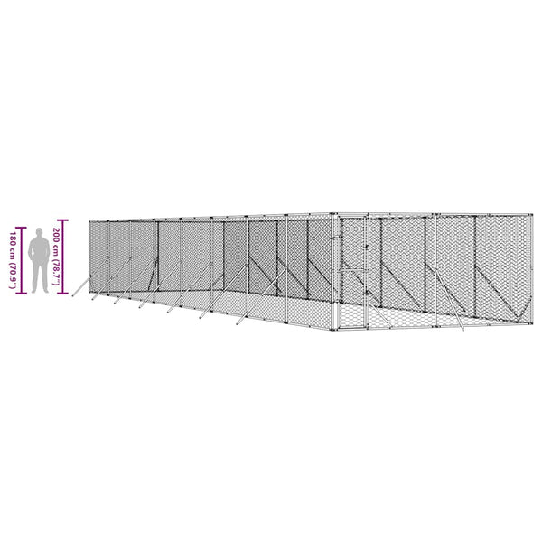 Verzinkter Outdoor-Hundezwinger 4x16x2 m