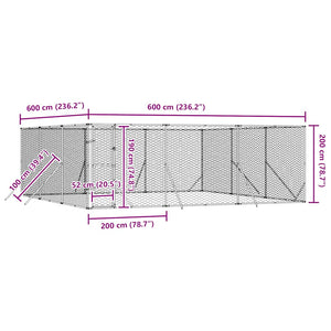 Outdoor Hundezwinger 6x6x2 m Verzinkt
