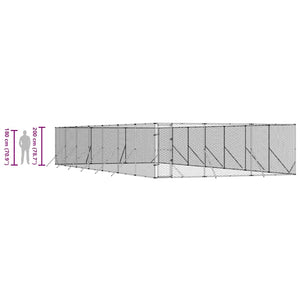Verzinkter Outdoor-Hundezwinger 6x14x2 m